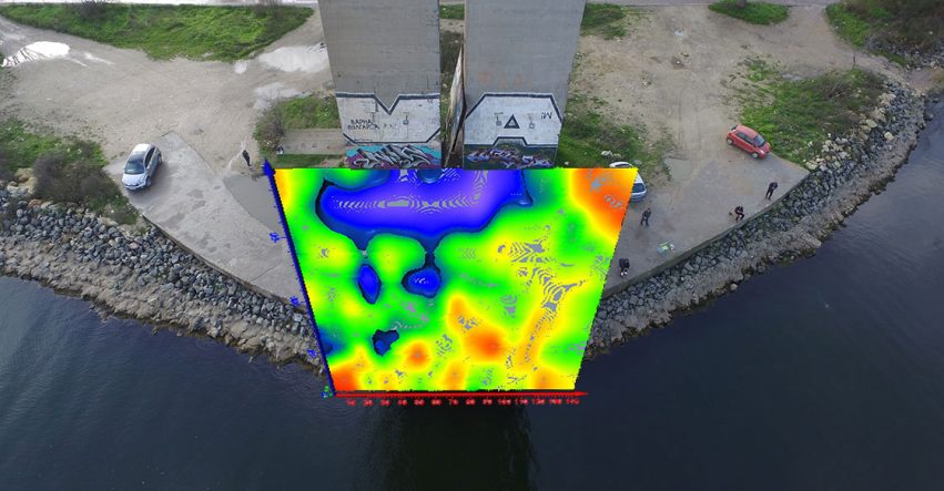 Ново изследване от Geoscan3D на фундаментите на Аспарухов мост констатира, че пилотите на моста се намират в допир с морска вода.